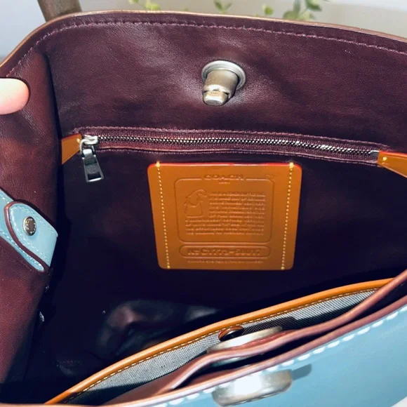 Coach 1941 Leather Duffel Shoulder Bag  - Steel Blue - Style 58017 - Picture 8 of 15